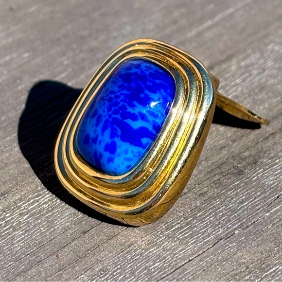 Single Christian Dior Lapis Lazuli Clip On Earring! - Picture 1 of 7